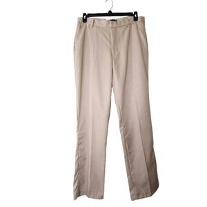 For Your One Men's Khaki Flat Front Slacks Pants Size 34x34